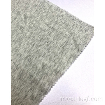 Tissu à tricoter côtelé gris CVC 1 × 1